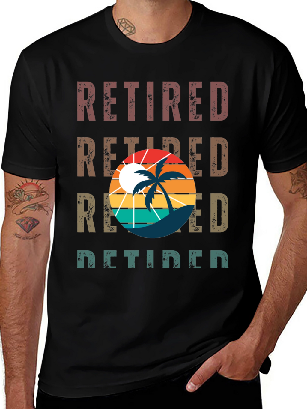 Retired Palm Tree Graphic T-Shirt
