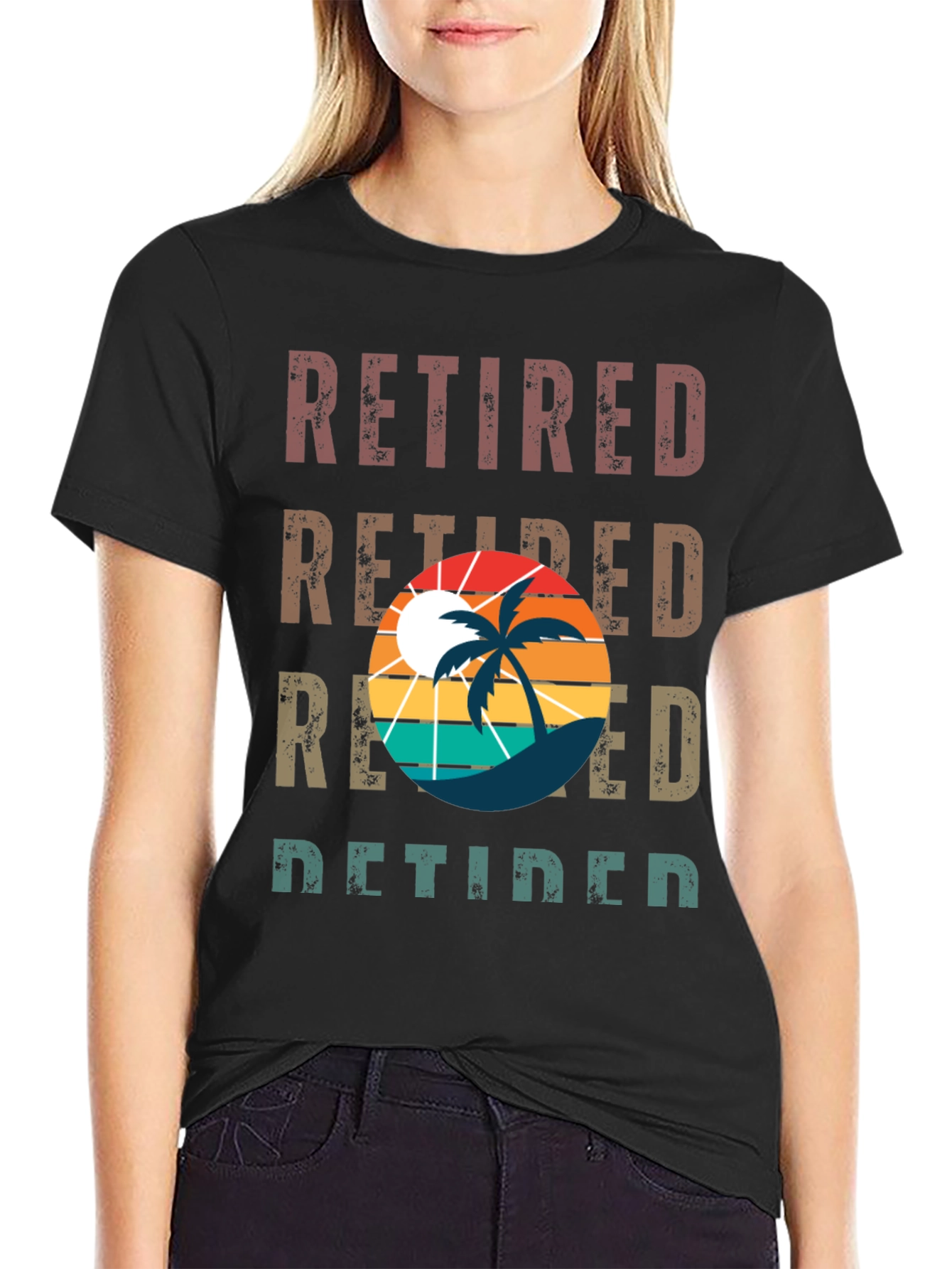 Retired Palm Tree Graphic T-Shirt
