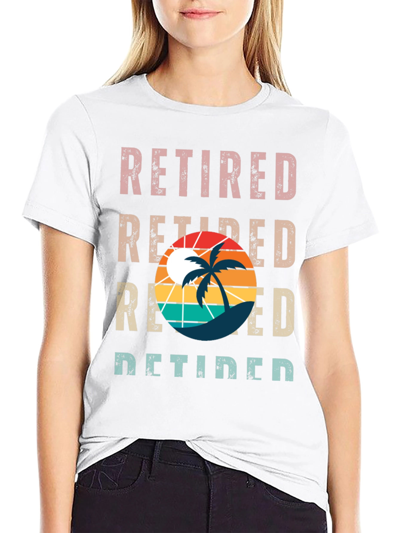 Retired Palm Tree Graphic T-Shirt
