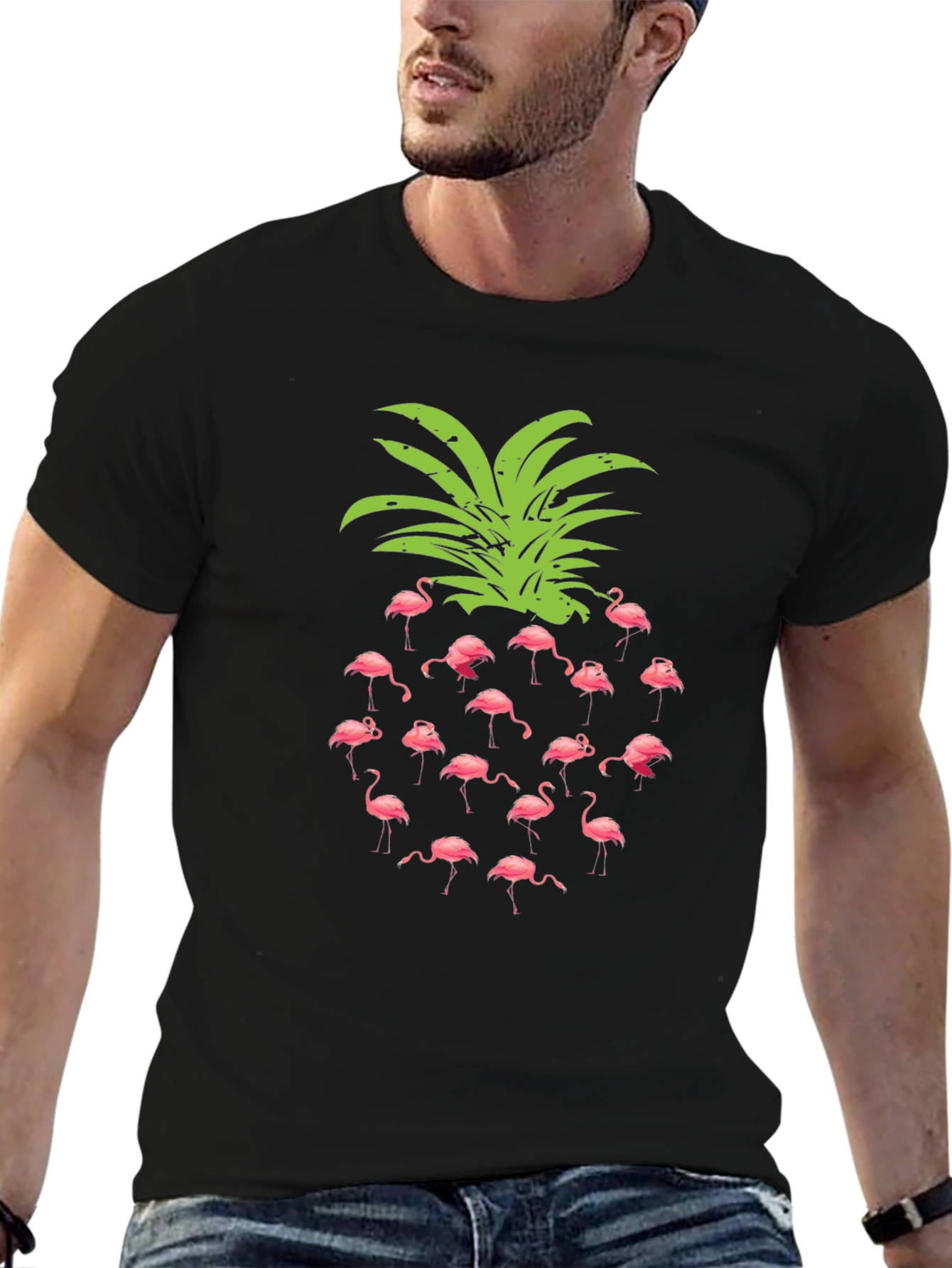 Flamingo Pineapple Graphic T-Shirt
