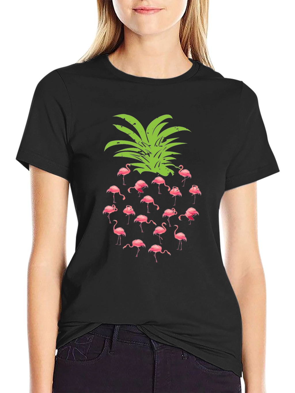 Flamingo Pineapple Graphic T-Shirt