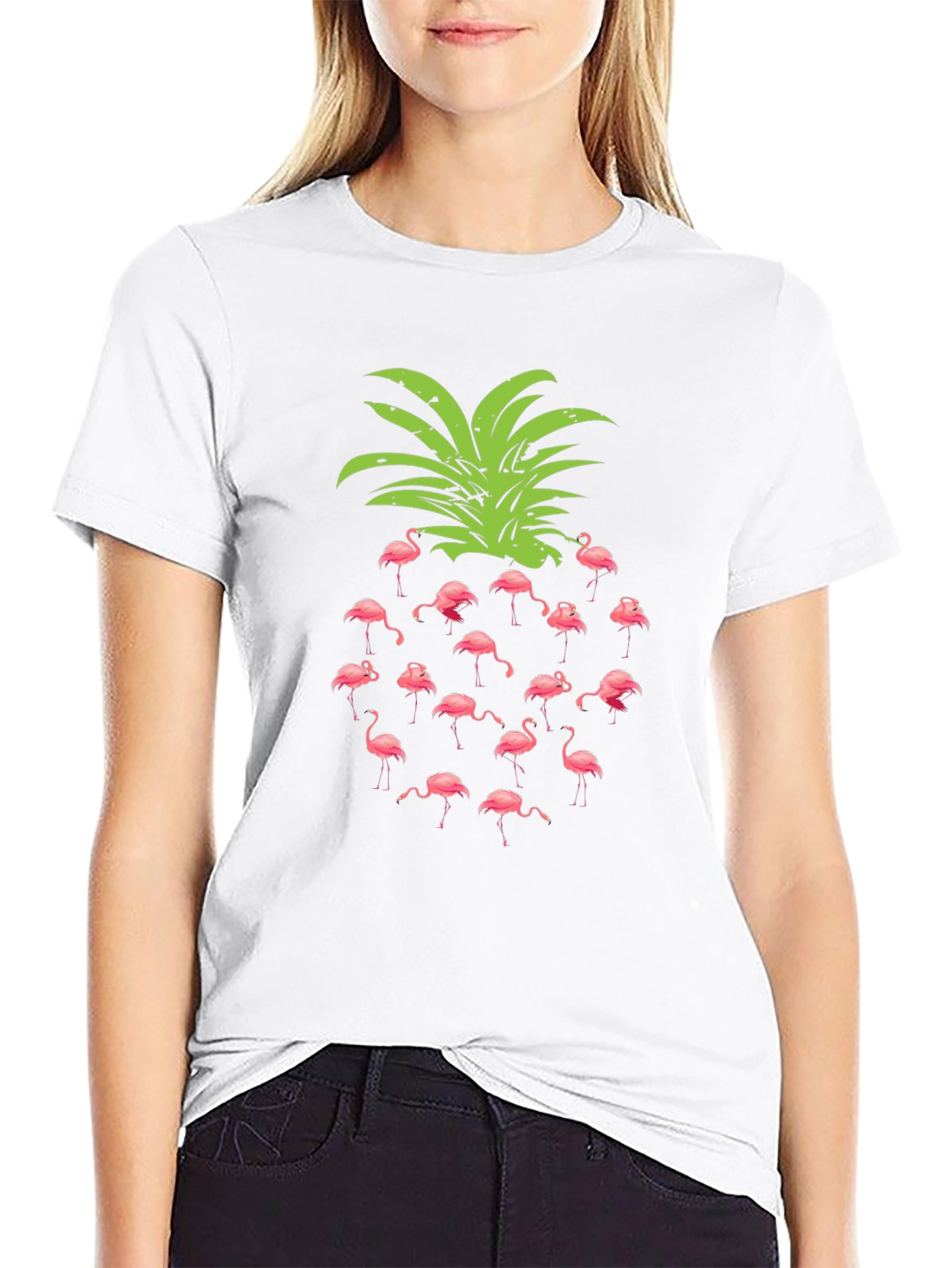 Flamingo Pineapple Graphic T-Shirt