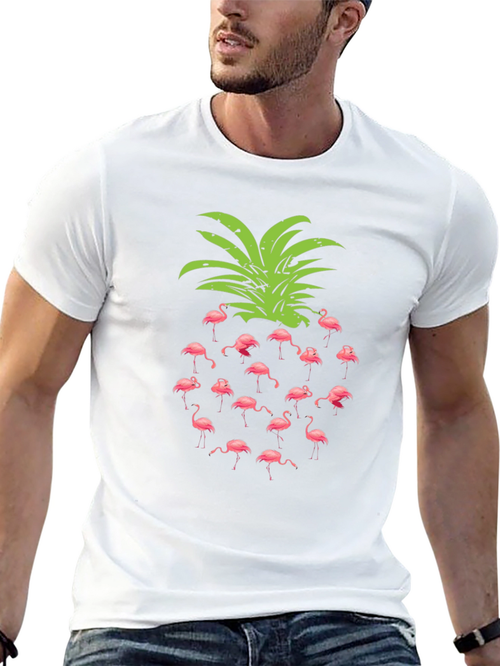 Flamingo Pineapple Graphic T-Shirt
