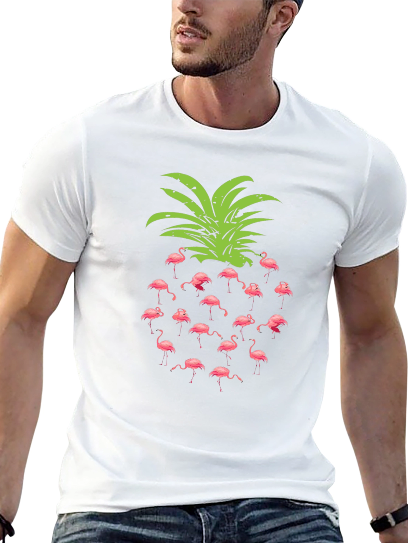 Flamingo Pineapple Graphic T-Shirt