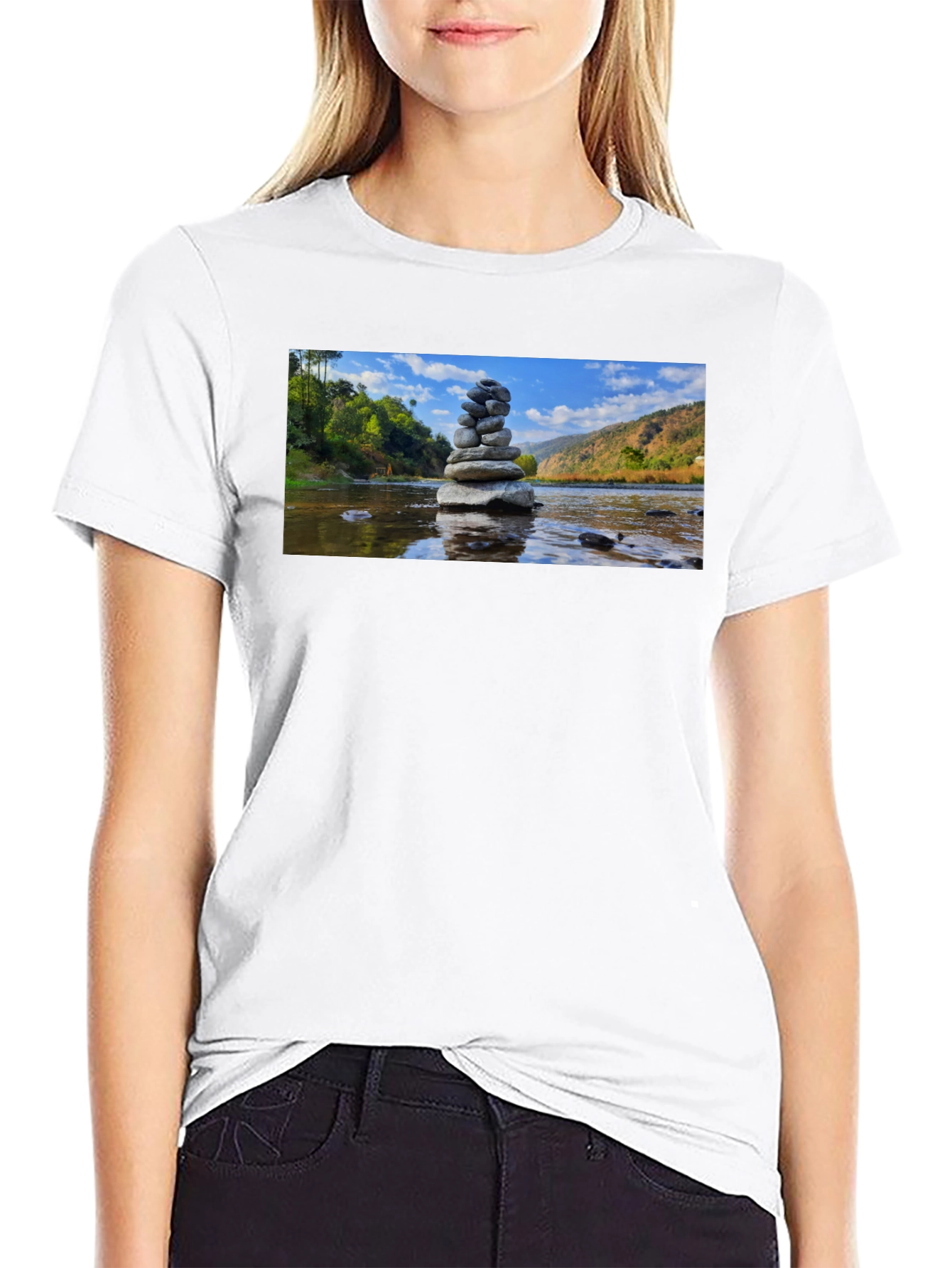 Stacked Stone T-Shirt - Zen River Design