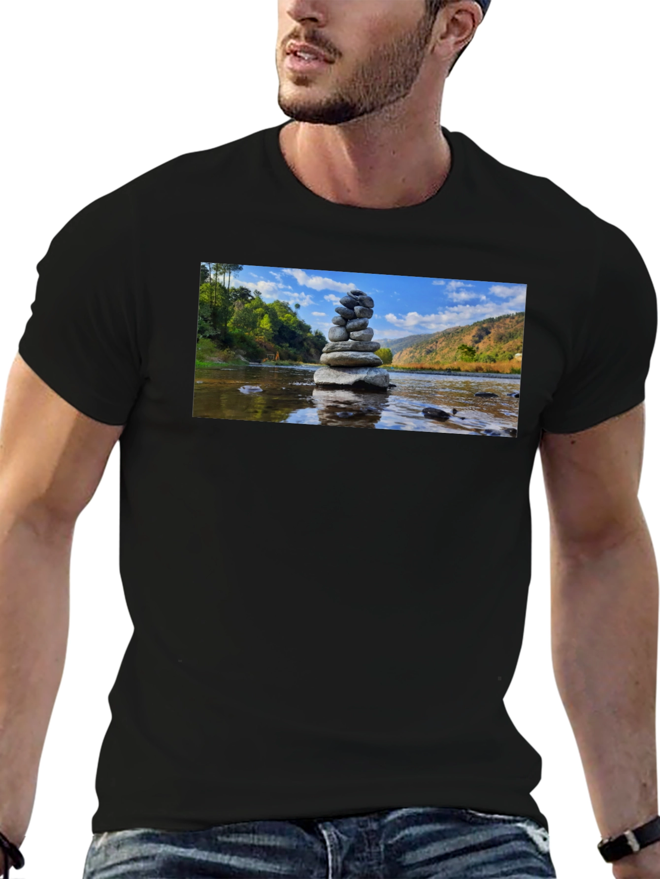 Stacked Stone T-Shirt - Zen River Design