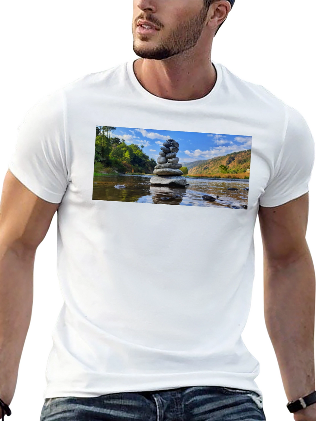 Stacked Stone T-Shirt - Zen River Design
