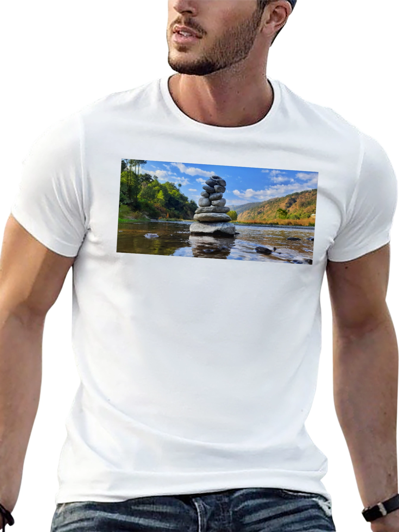 Stacked Stone T-Shirt - Zen River Design