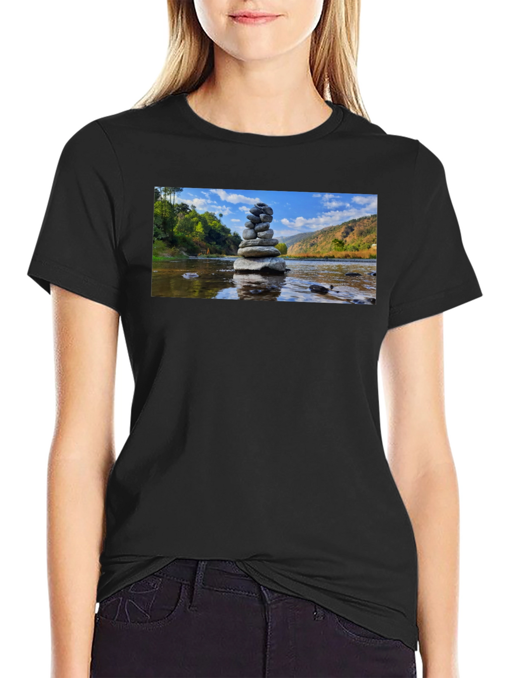 Stacked Stone T-Shirt - Zen River Design