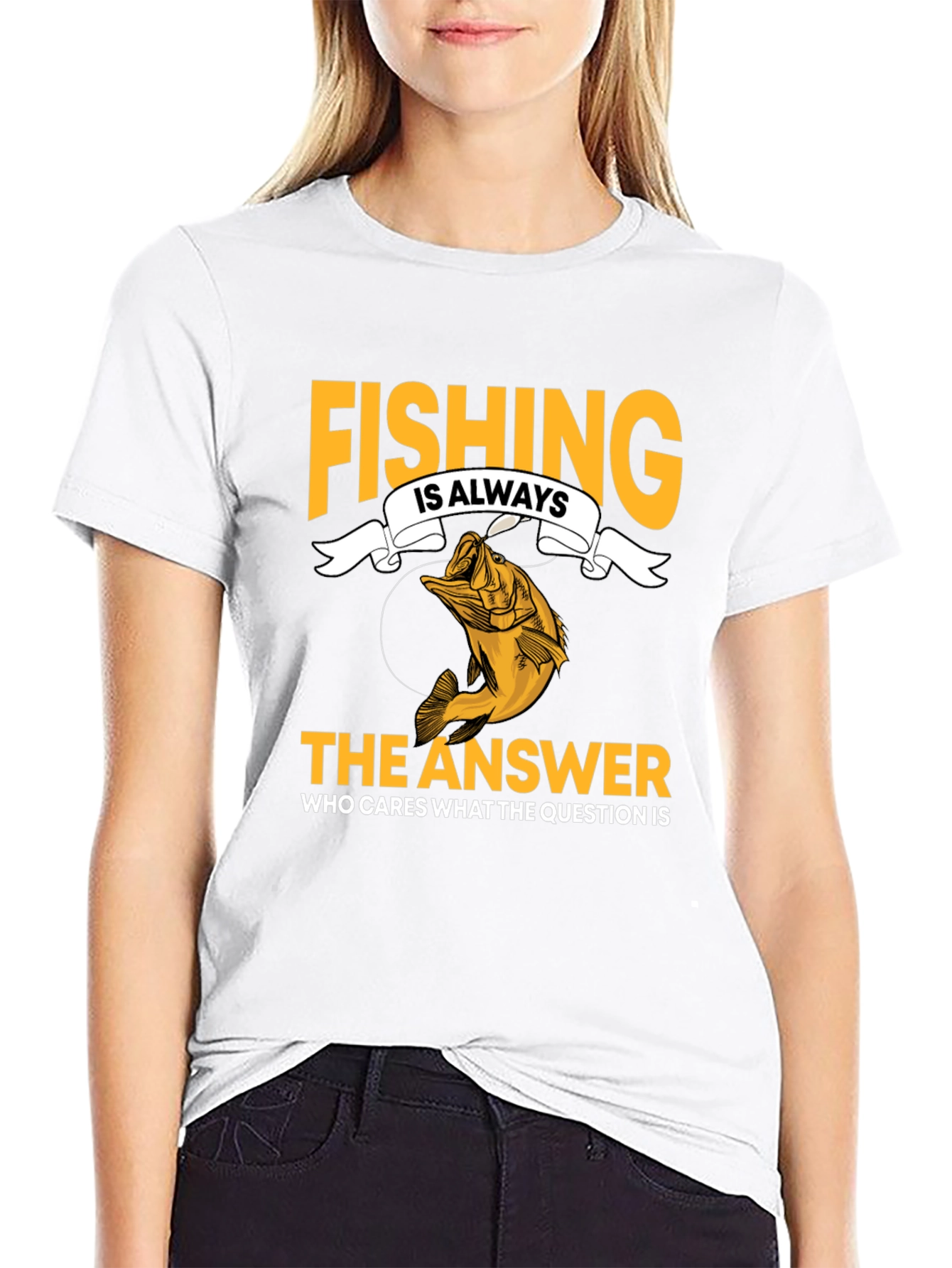 Fishing Is Always The Answer Black T-Shirt
