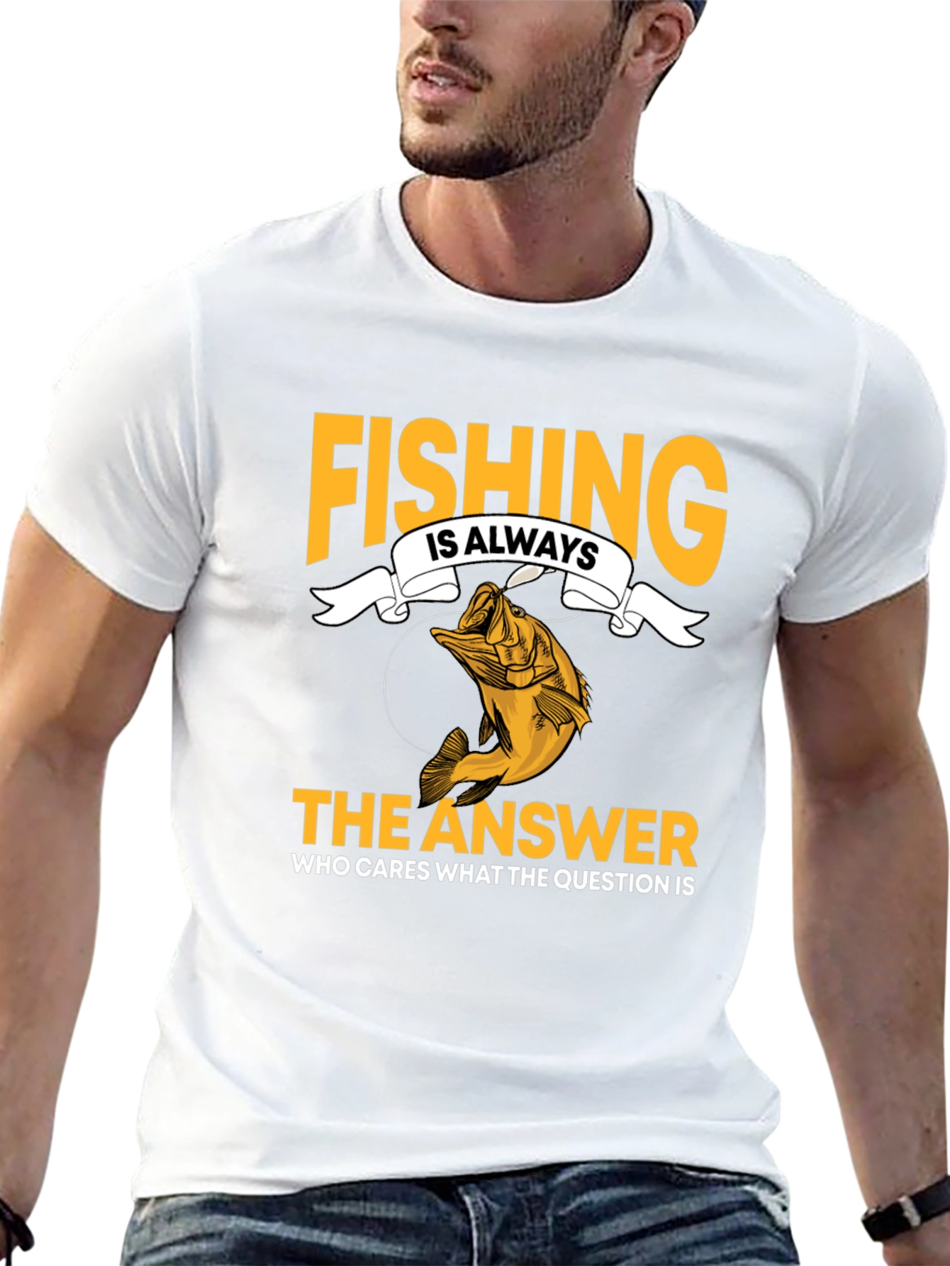 Fishing Is Always The Answer Black T-Shirt
