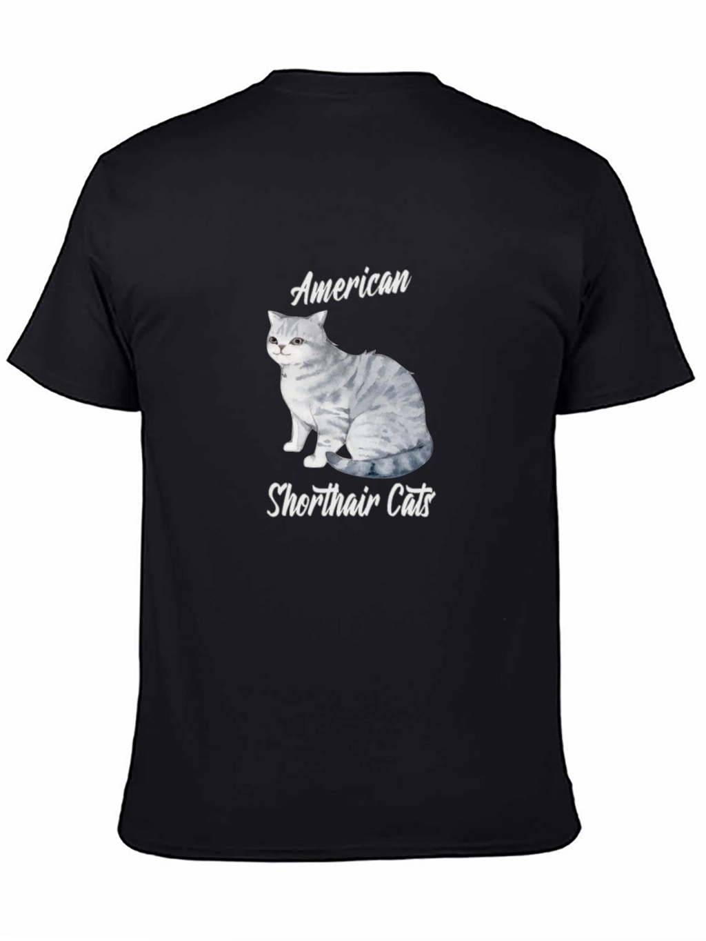 American Shorthair Cat T-Shirt - Unisex Black Tee