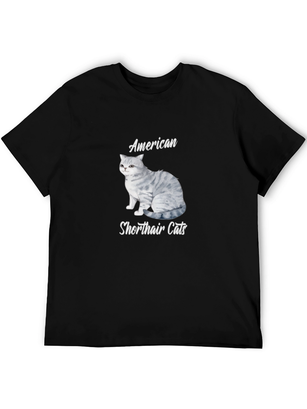 American Shorthair Cat T-Shirt - Unisex Black Tee