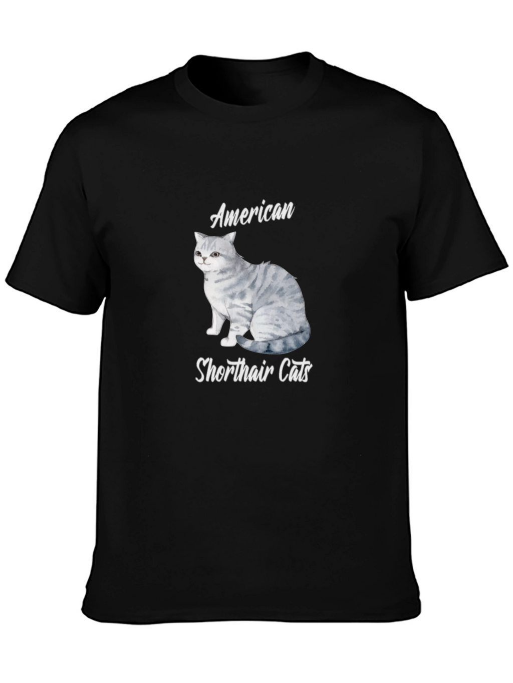 American Shorthair Cat T-Shirt - Unisex Black Tee
