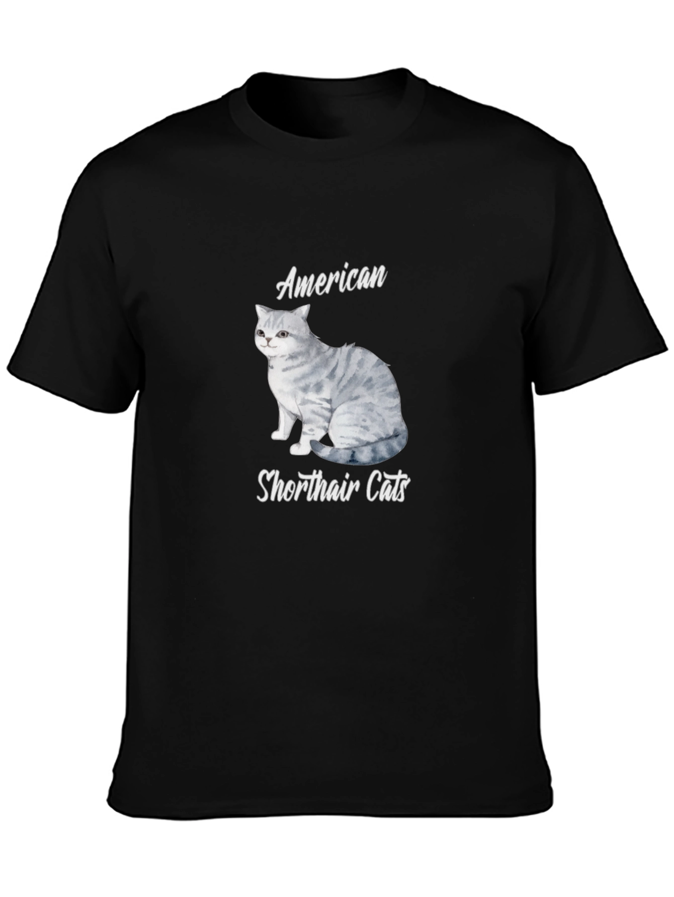 American Shorthair Cat T-Shirt - Unisex Black Tee