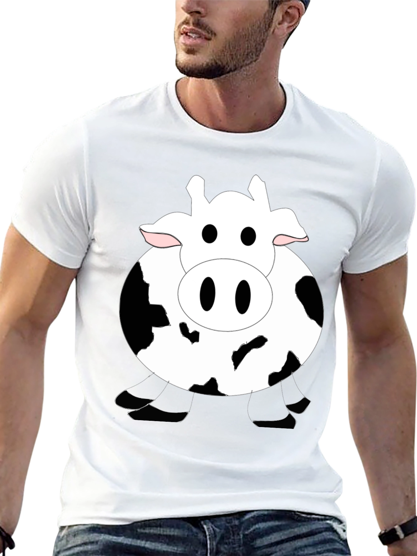 Funny Cow Graphic Black T-Shirt