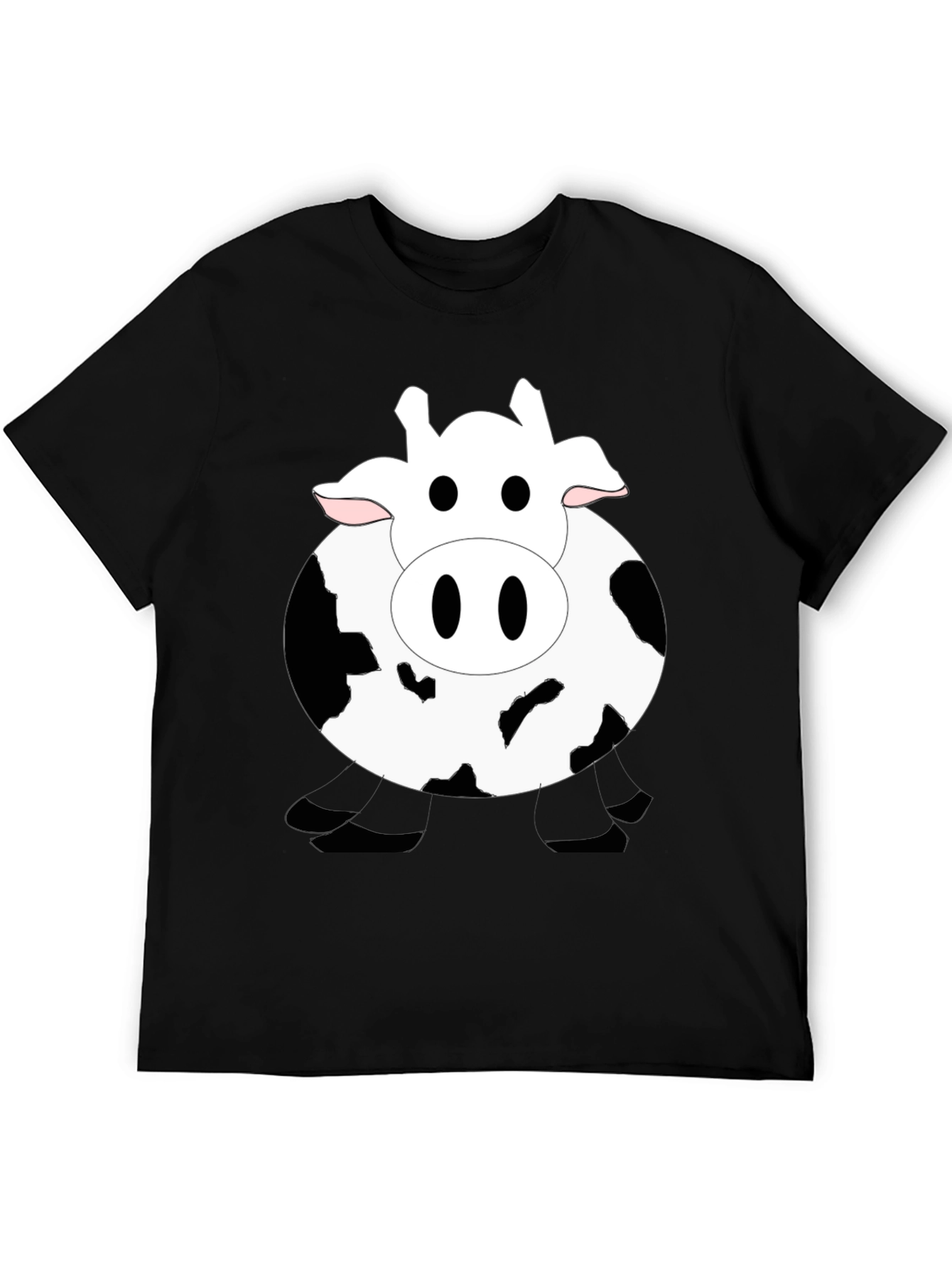 Funny Cow Graphic Black T-Shirt