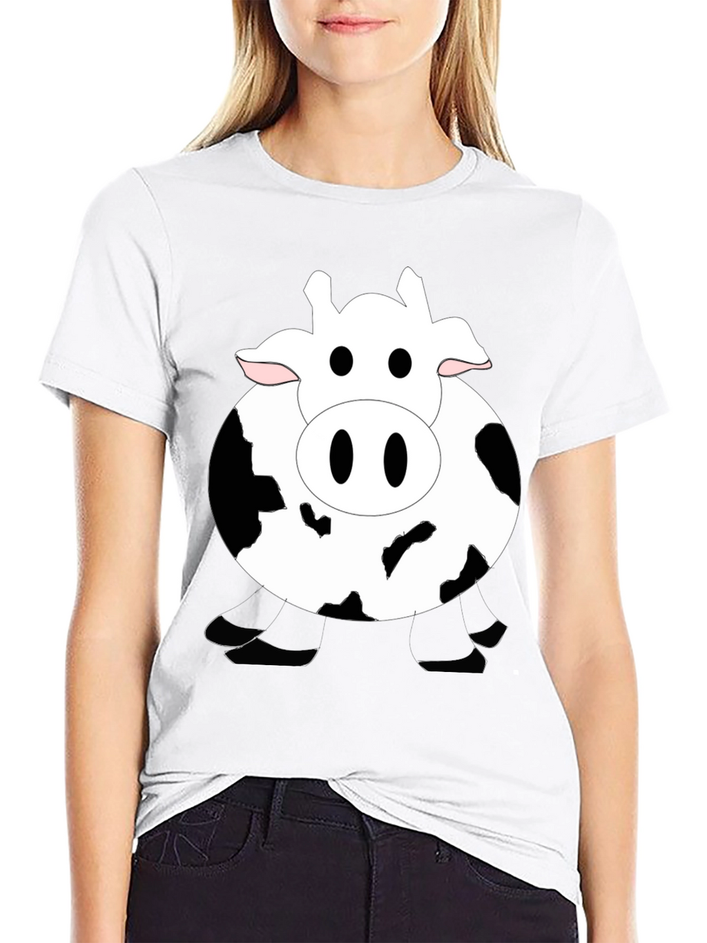 Funny Cow Graphic Black T-Shirt