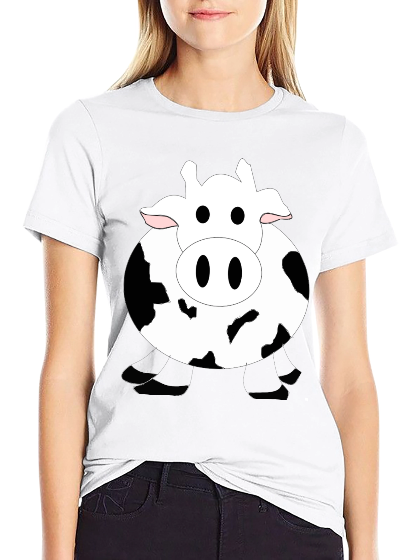 Funny Cow Graphic Black T-Shirt