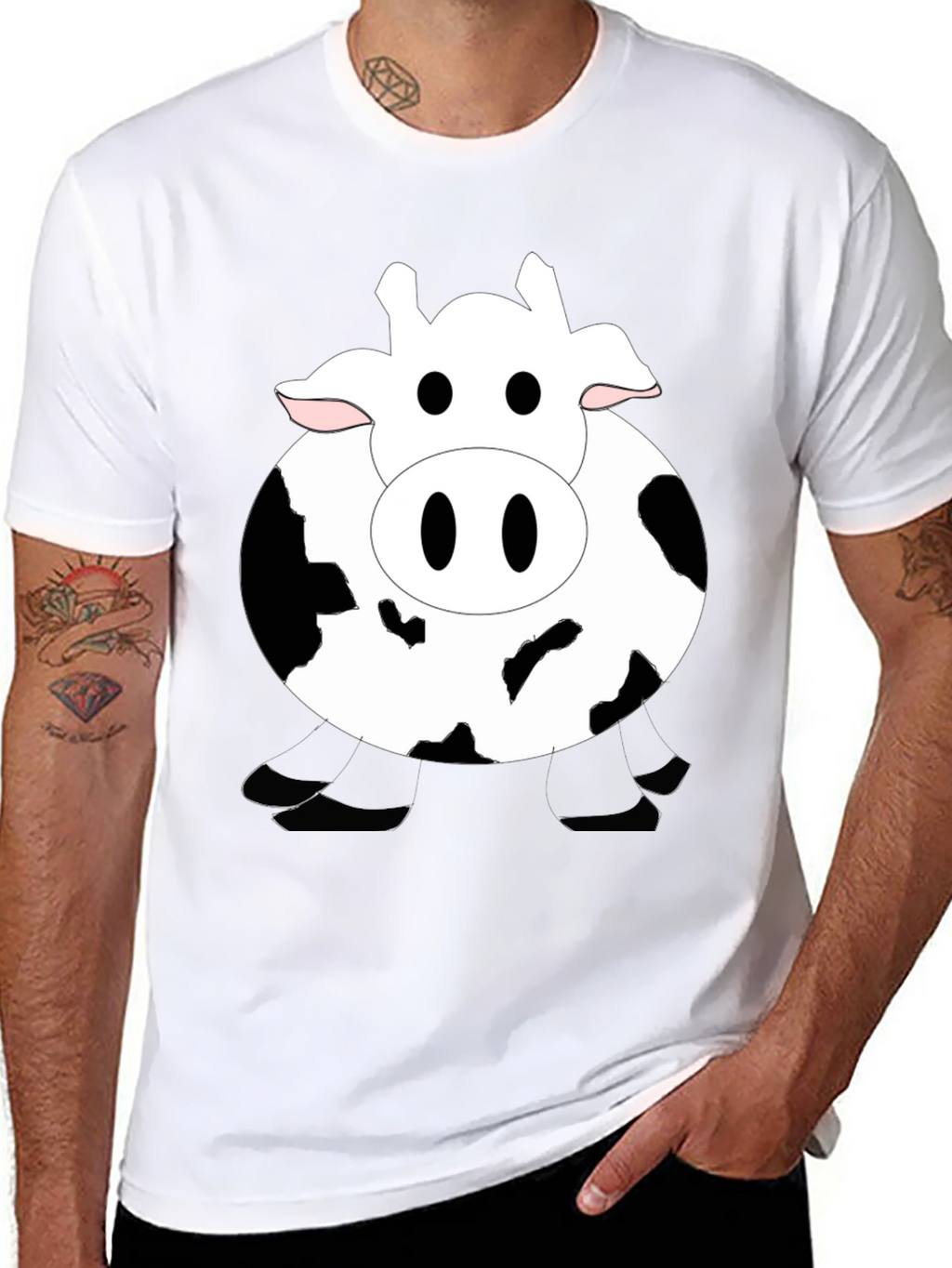 Funny Cow Graphic Black T-Shirt