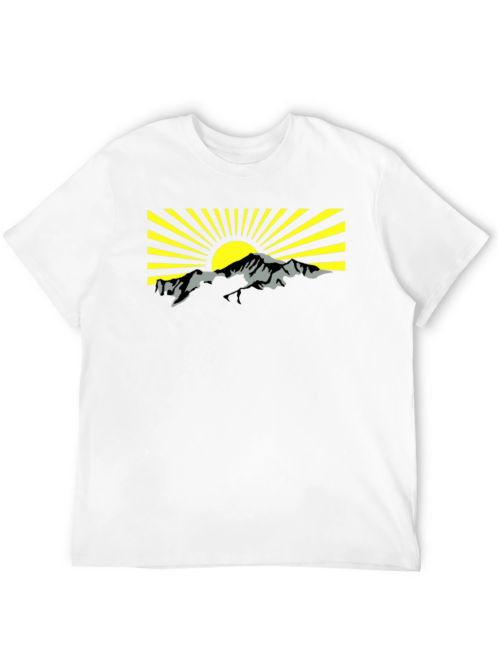 Mountain Sunrise Graphic Tee - Black Cotton T-Shirt