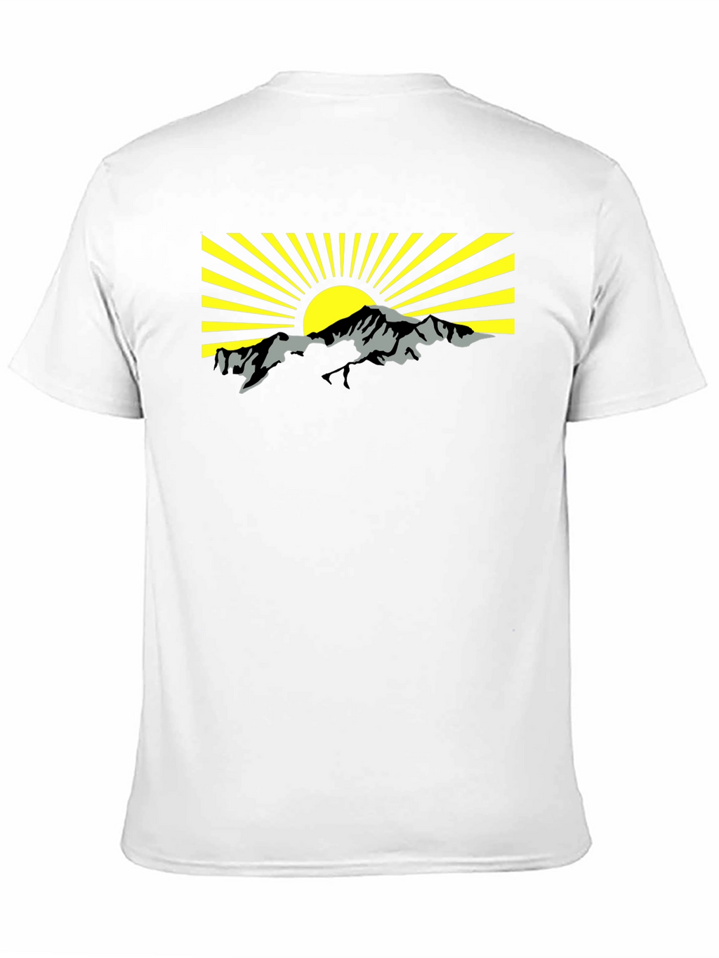 Mountain Sunrise Graphic Tee - Black Cotton T-Shirt