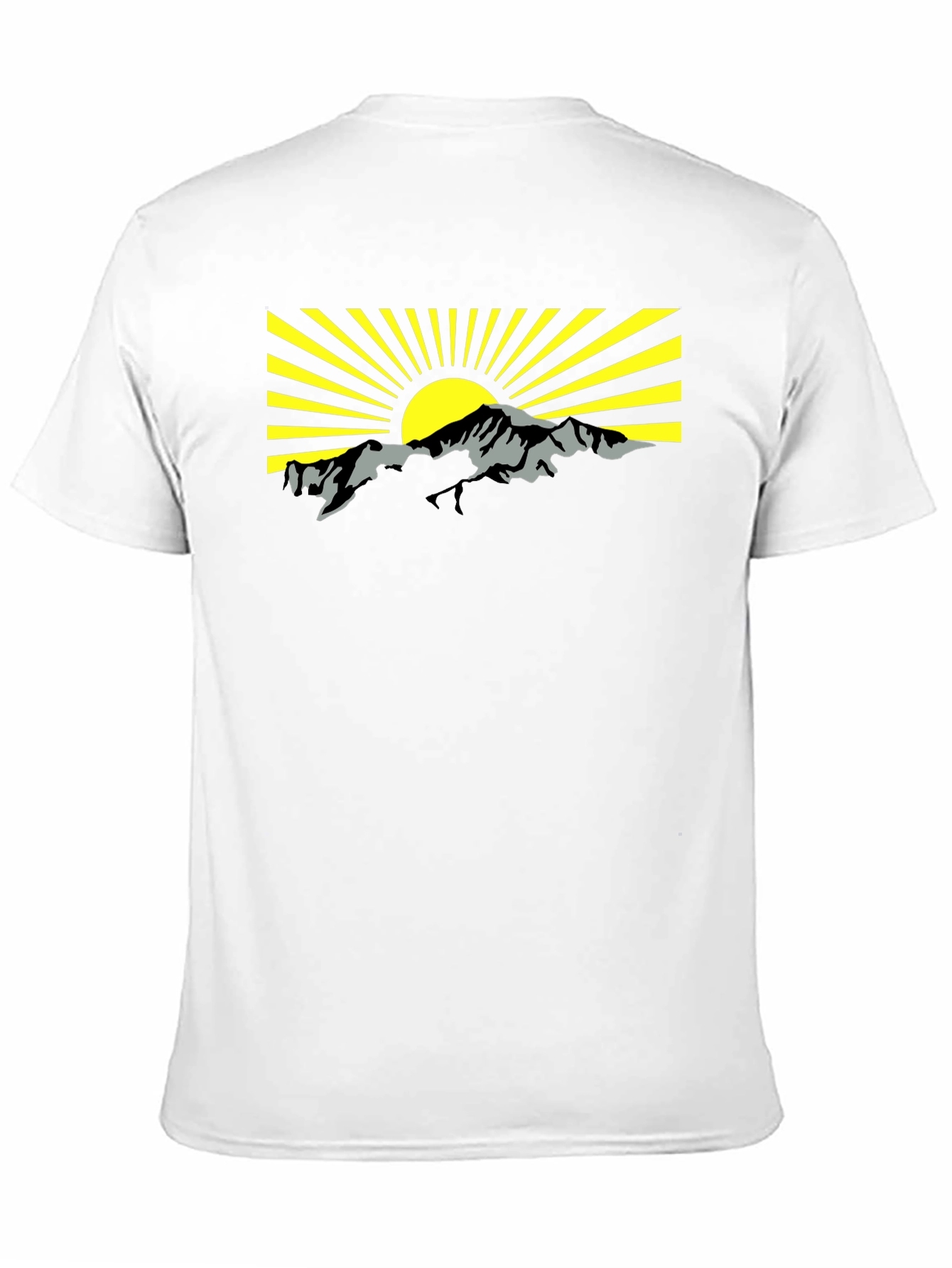 Mountain Sunrise Graphic Tee - Black Cotton T-Shirt