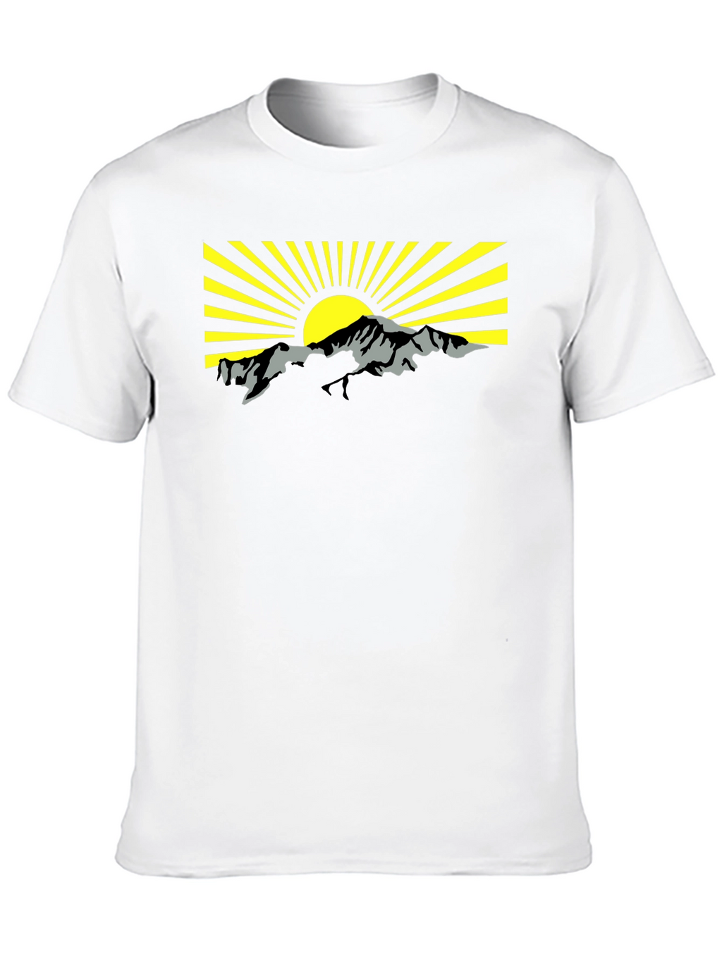 Mountain Sunrise Graphic Tee - Black Cotton T-Shirt