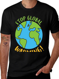 Stop Global Warming Graphic Tee - Earth Awareness T-Shirt