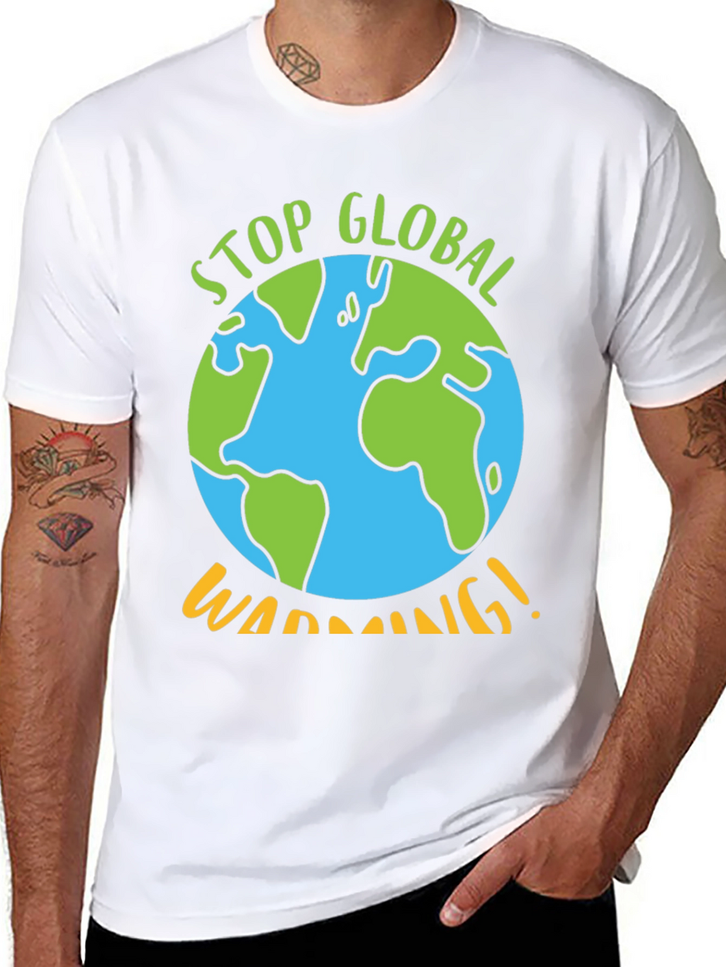 Stop Global Warming Graphic Tee - Earth Awareness T-Shirt