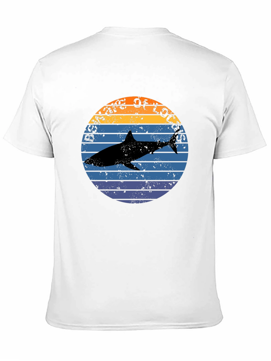 Retro Shark Sunset Graphic Tee - Black