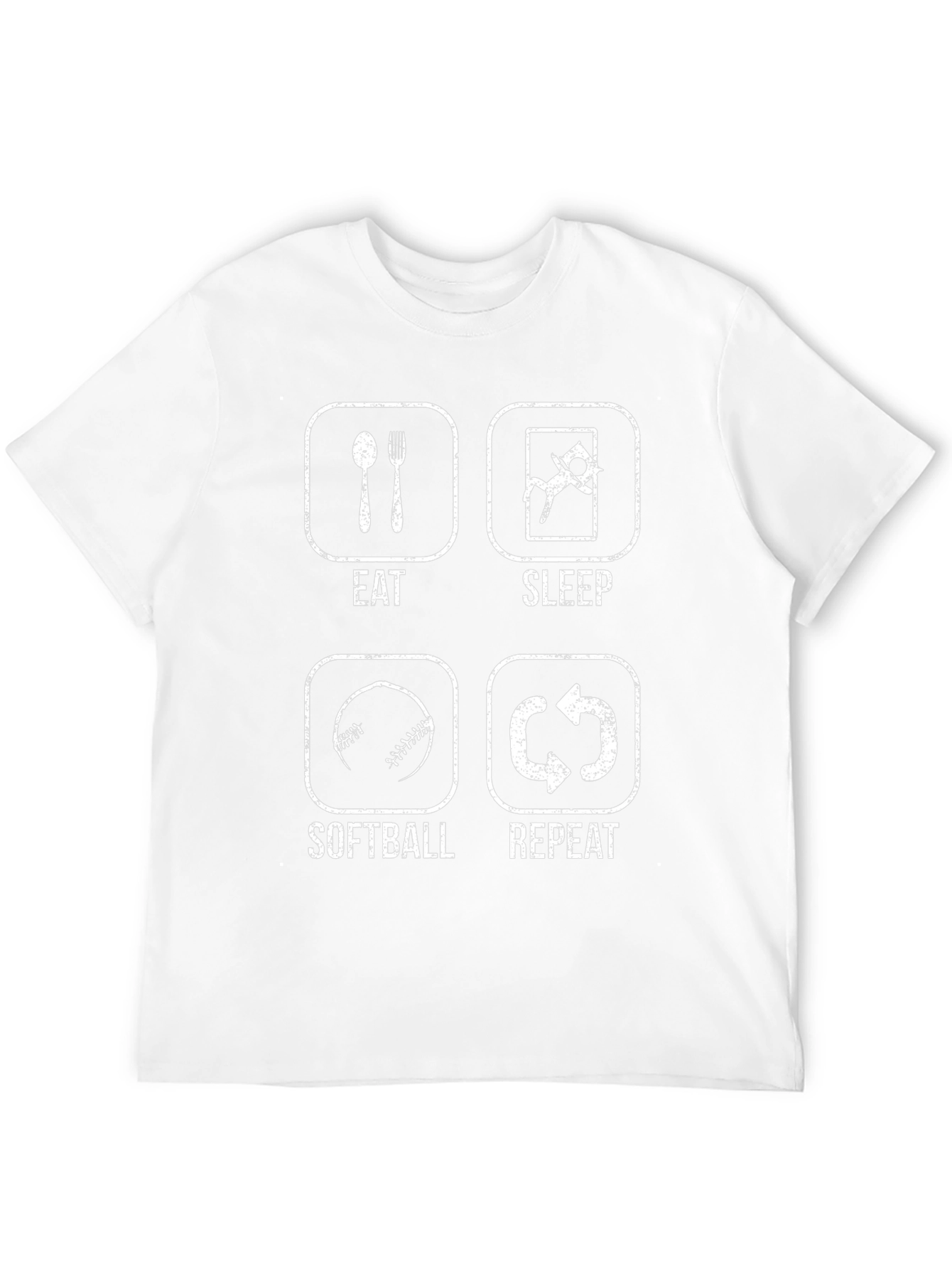 Eat Sleep Softball Repeat Black T-Shirt