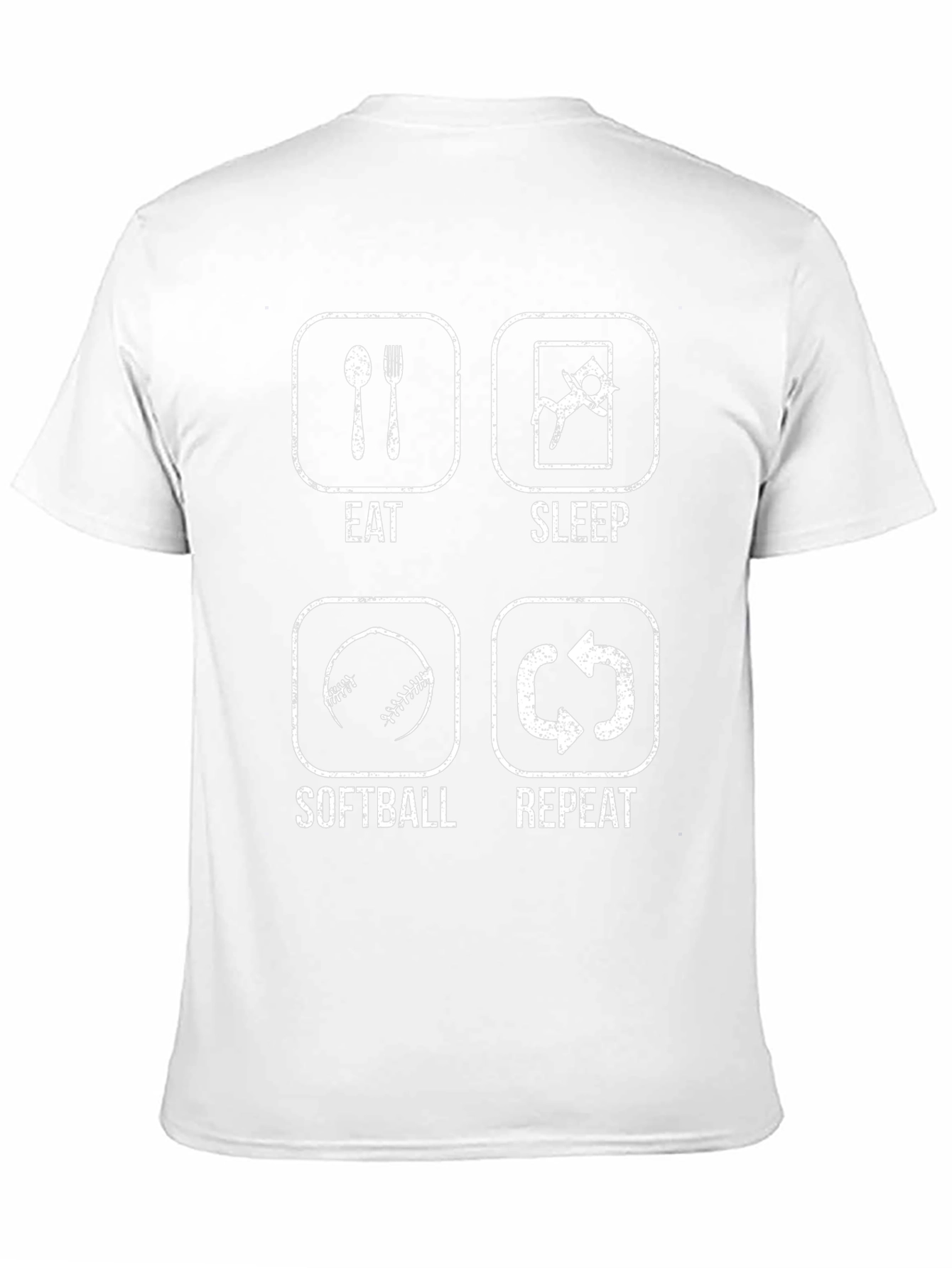 Eat Sleep Softball Repeat Black T-Shirt