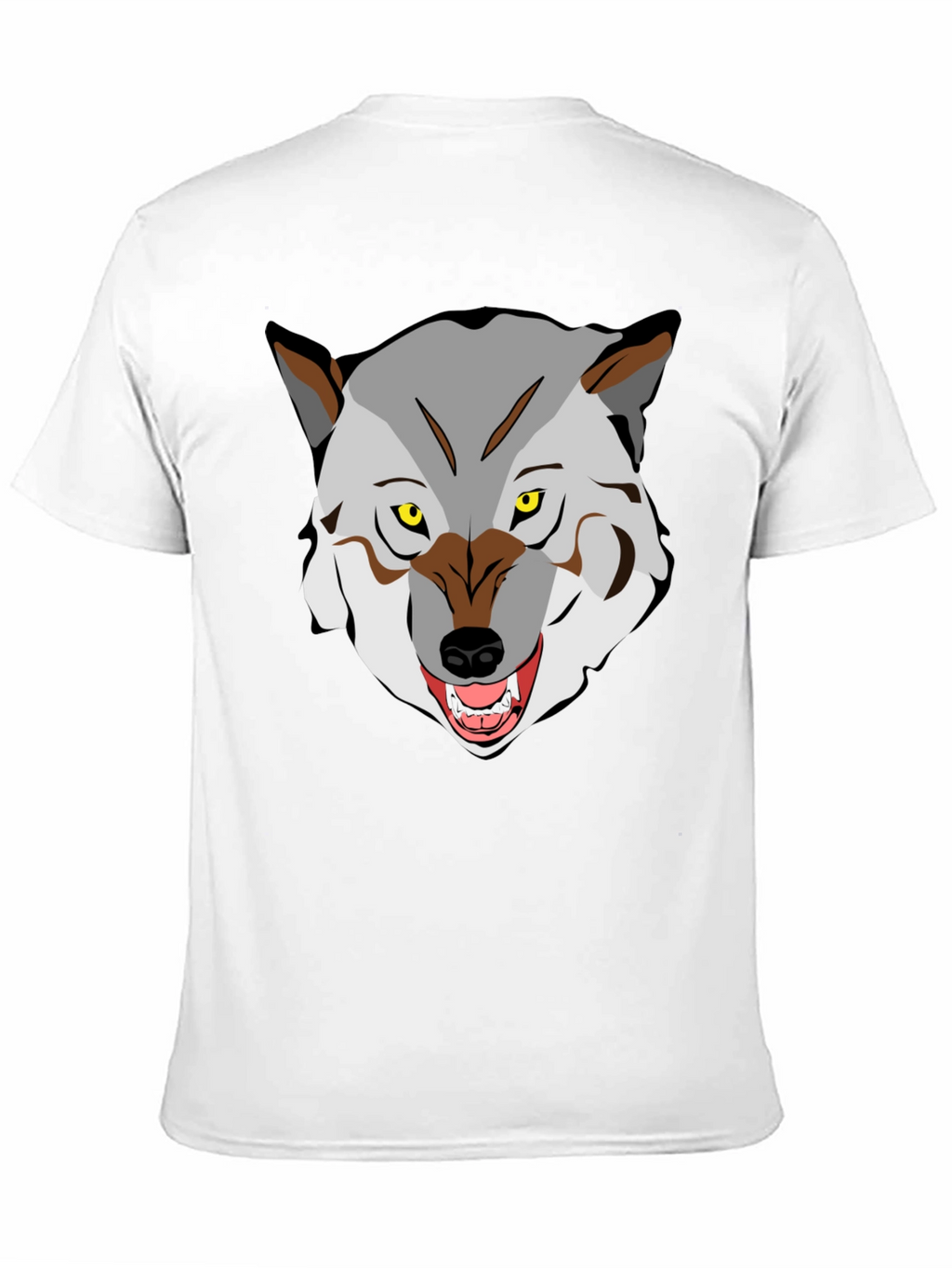 Mens Graphic T-Shirt - Wolf Face Print Black
