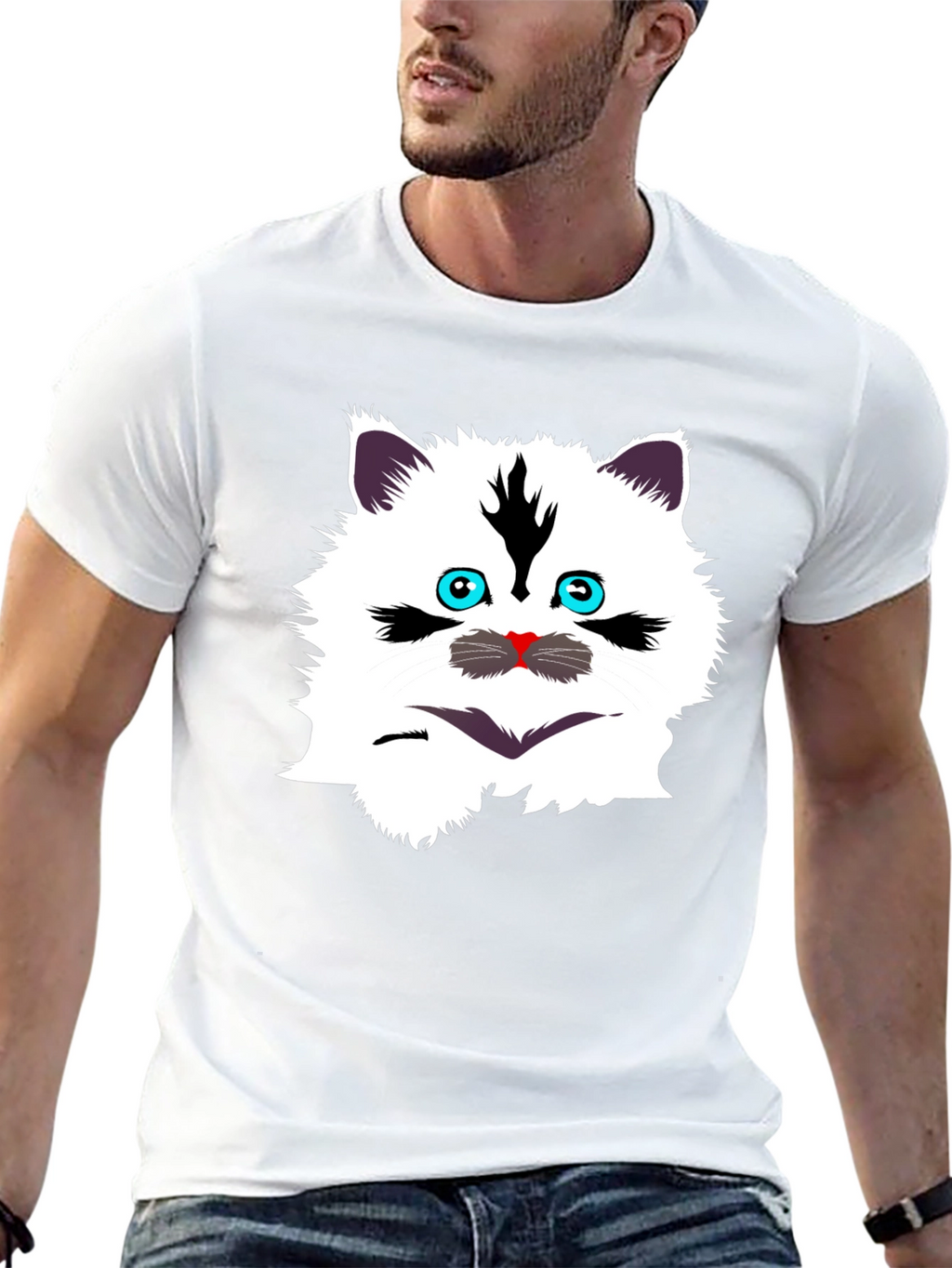 Funny Cat Graphic Tee - Black T-Shirt