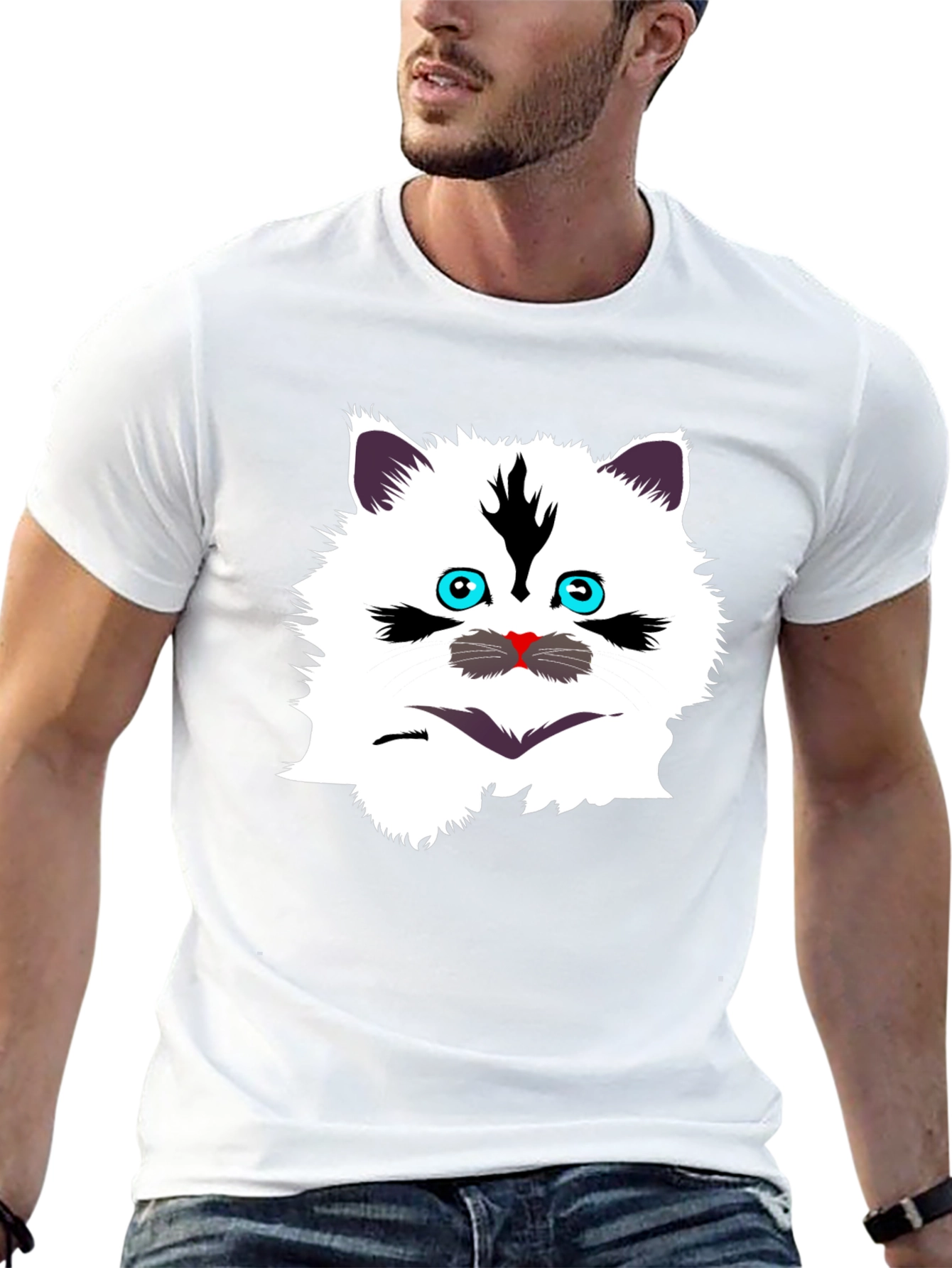 Funny Cat Graphic Tee - Black T-Shirt