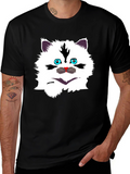 Funny Cat Graphic Tee - Black T-Shirt
