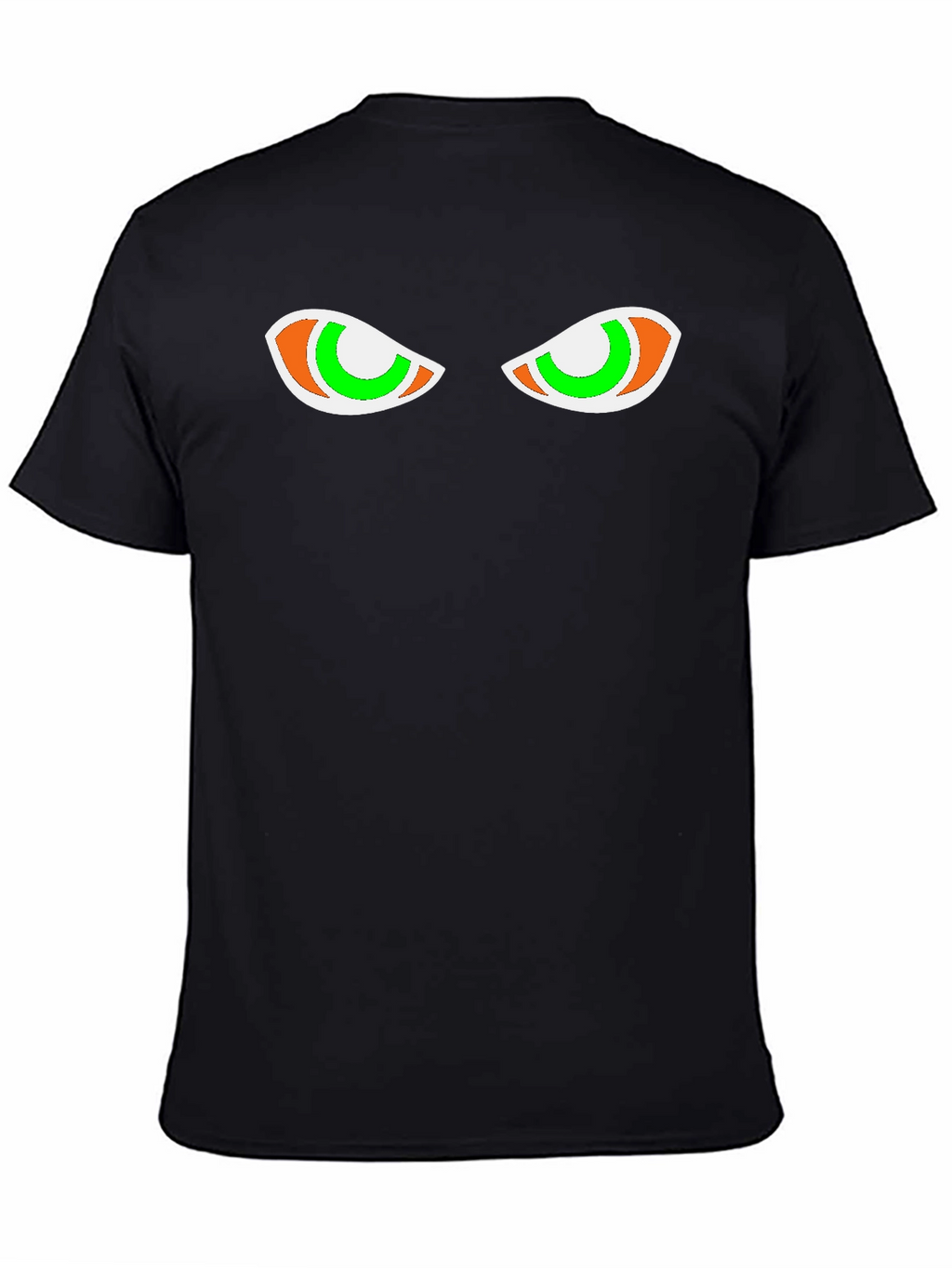 Mens Black Graphic Tee - Spooky Eyes Design