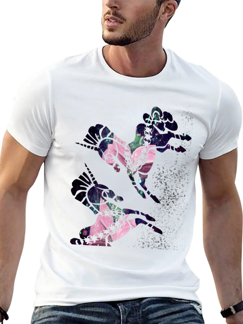 Abstract Unicorn Black T-Shirt