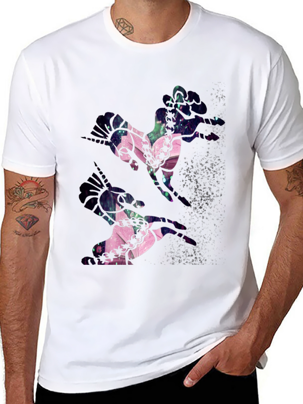 Abstract Unicorn Black T-Shirt
