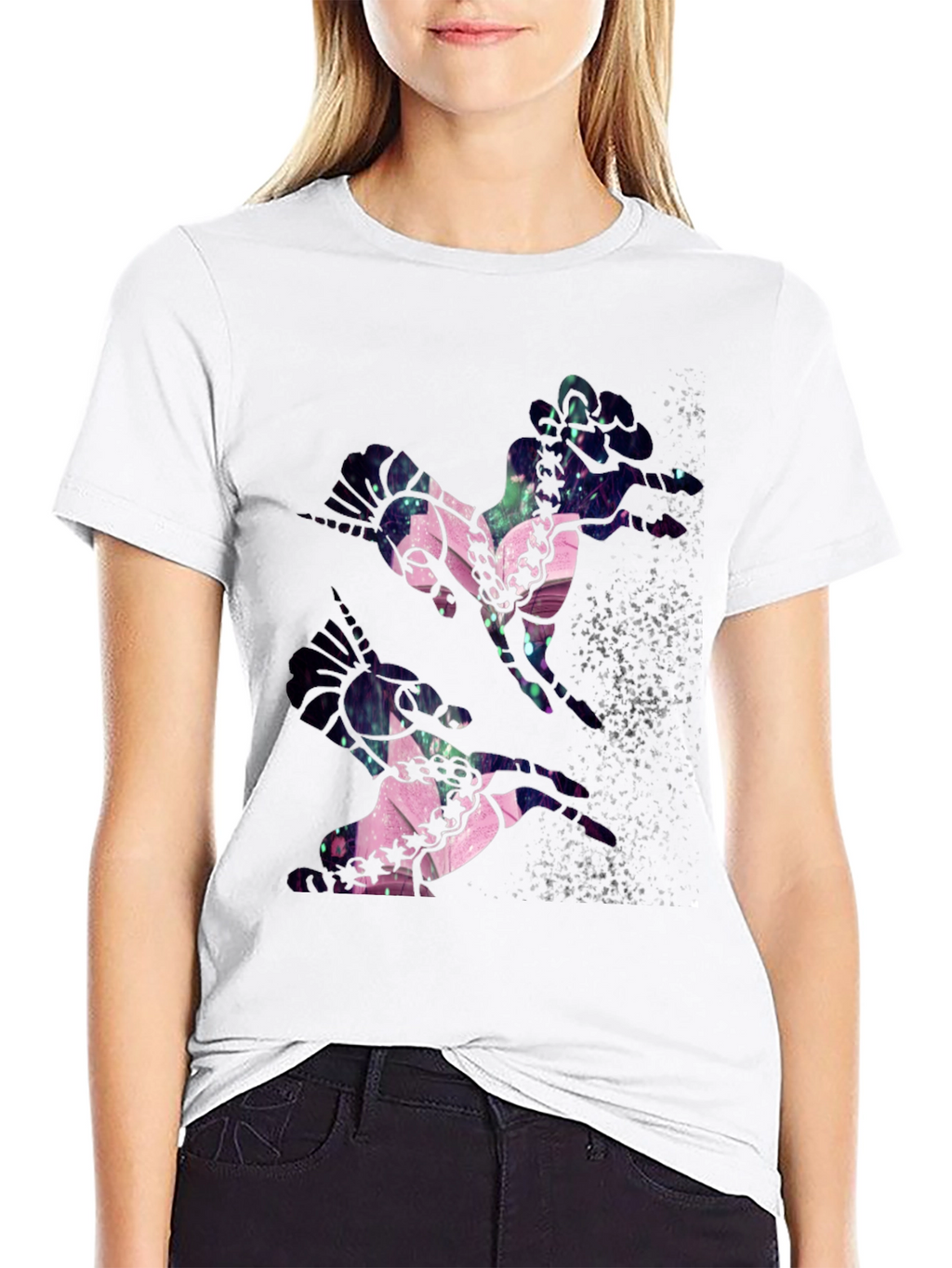Abstract Unicorn Black T-Shirt