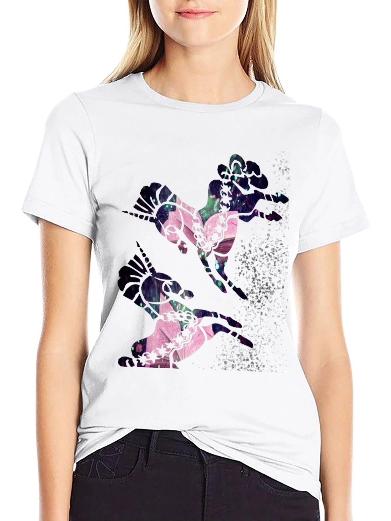 Abstract Unicorn Black T-Shirt