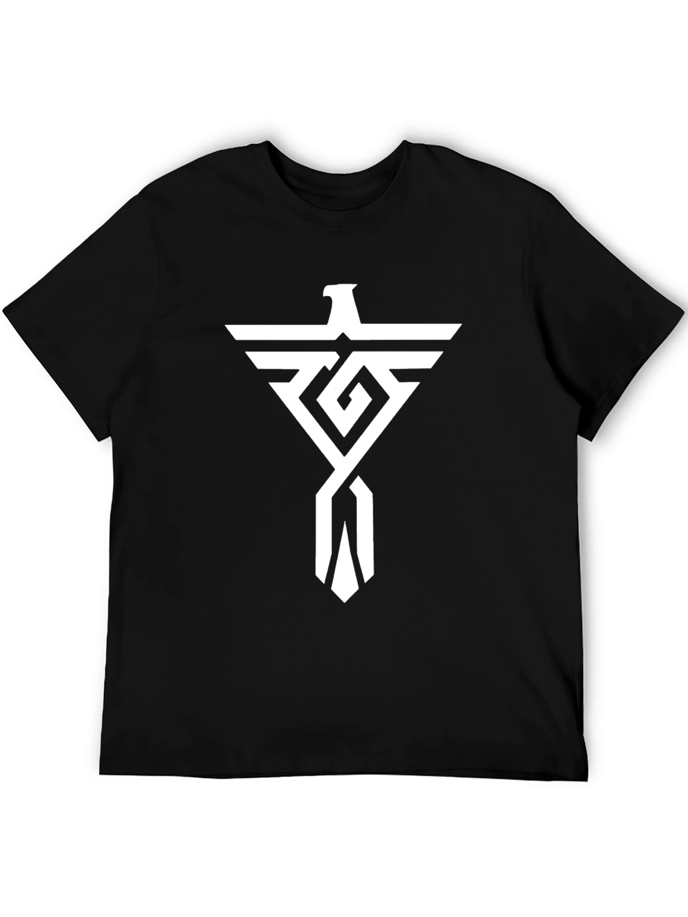 Stylish Graphic Tee - Black Cotton Blend