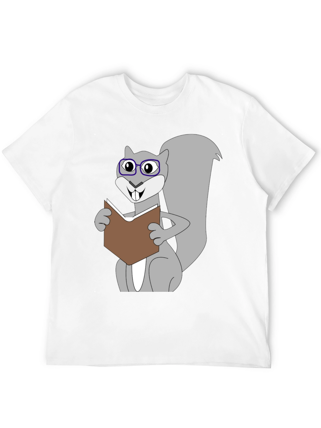 Funny Squirrel Reading Book Graphic T-Shirt