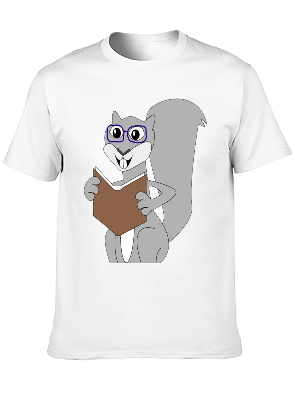Funny Squirrel Reading Book Graphic T-Shirt