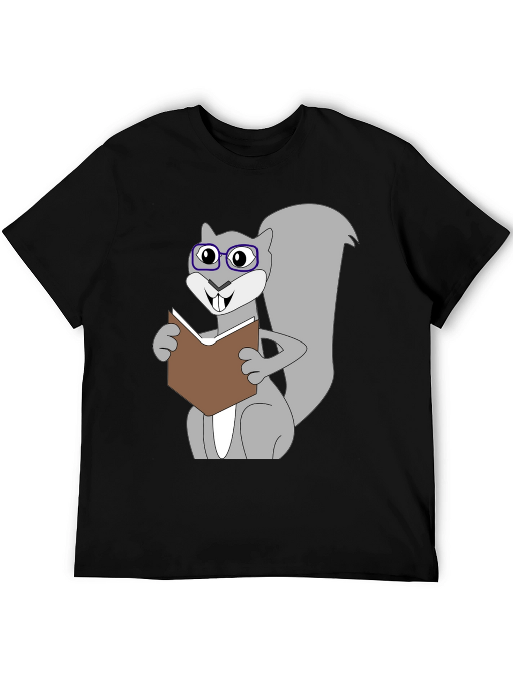 Funny Squirrel Reading Book Graphic T-Shirt