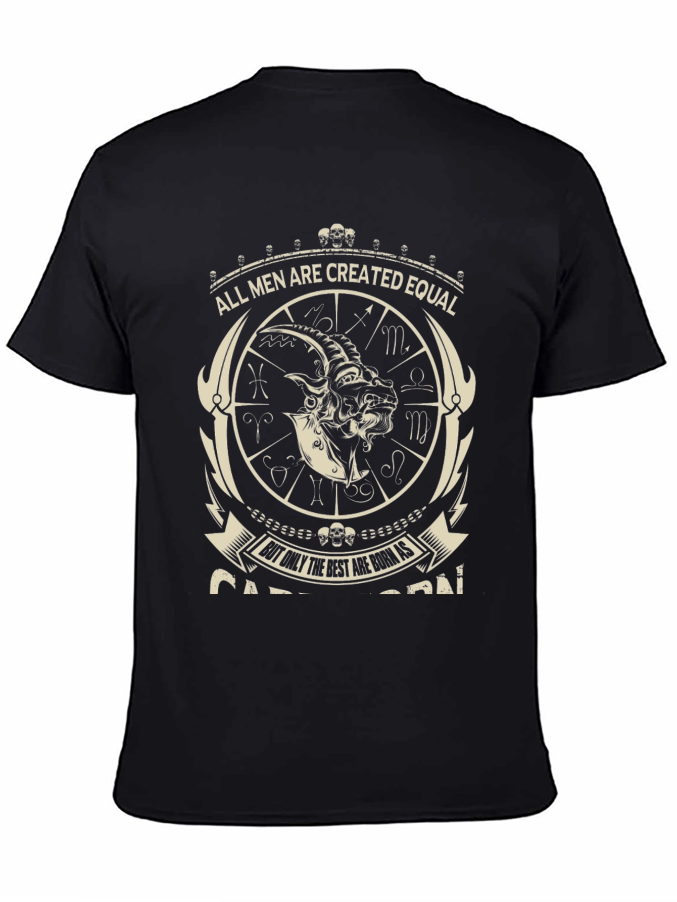Capricorn Zodiac Sign Graphic Tee - Black