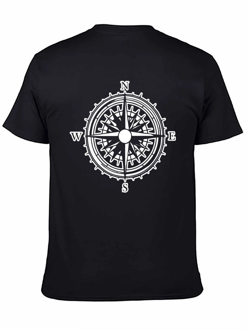 Compass Rose Graphic Tee - Black Cotton