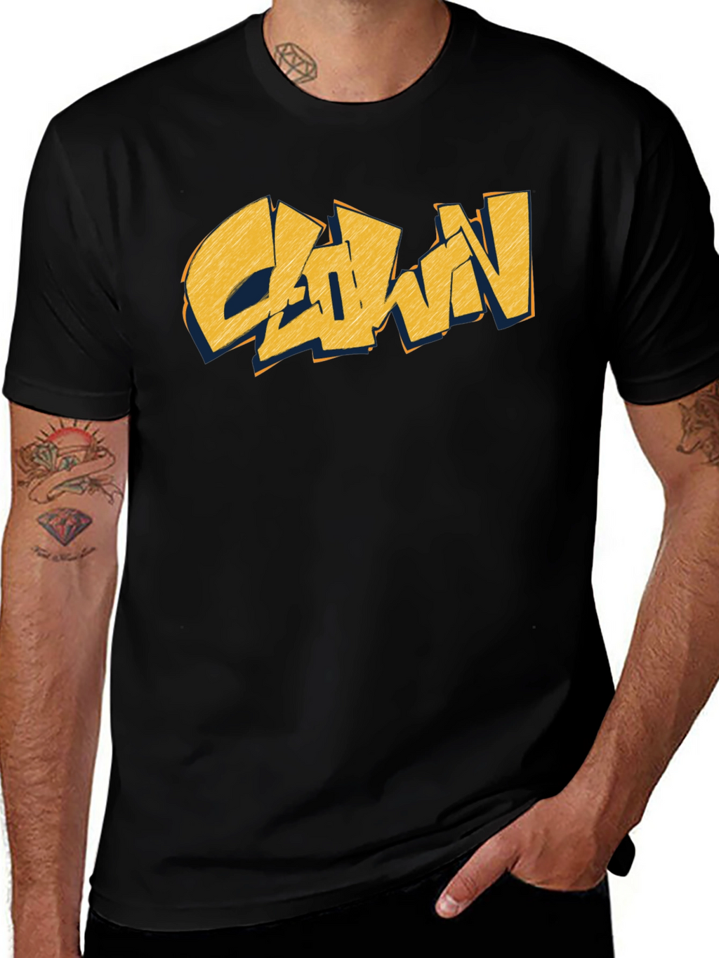 Clown Graphic Print Black T-Shirt