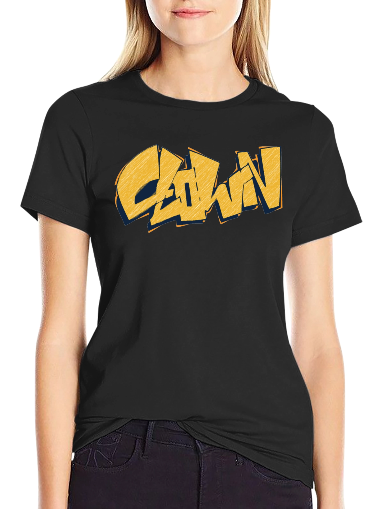 Clown Graphic Print Black T-Shirt